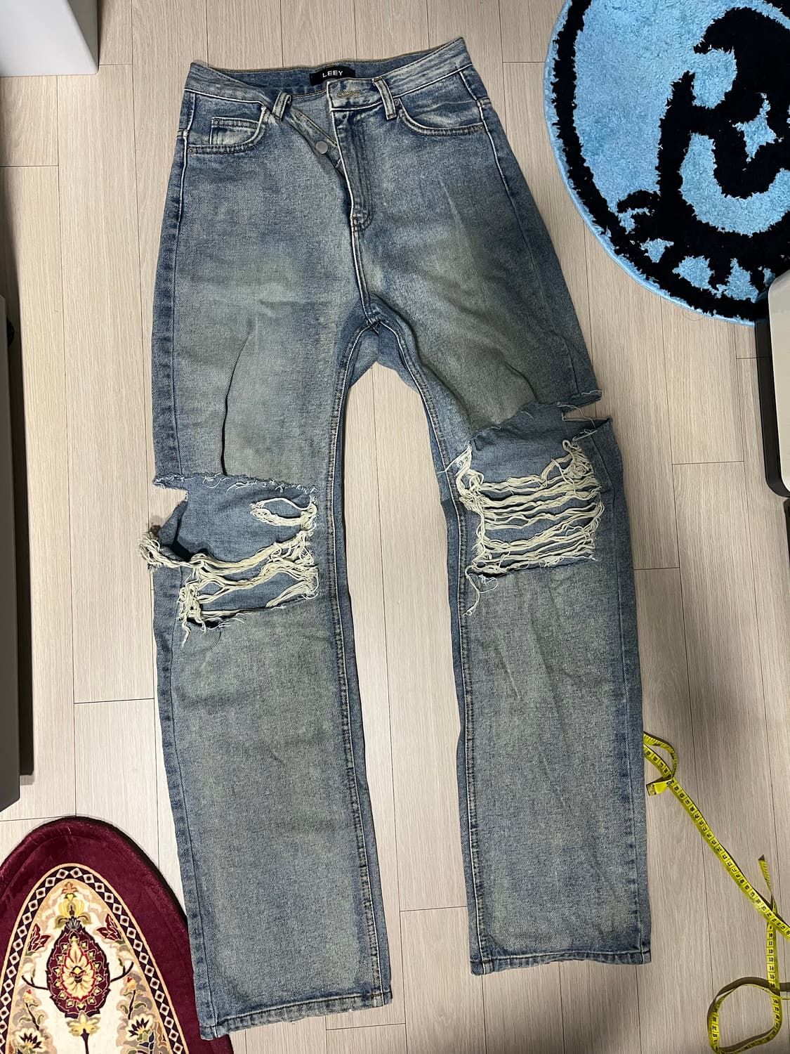 Yeel Leey 엘이이와이 데미지 데님팬츠 S 상품이미지2