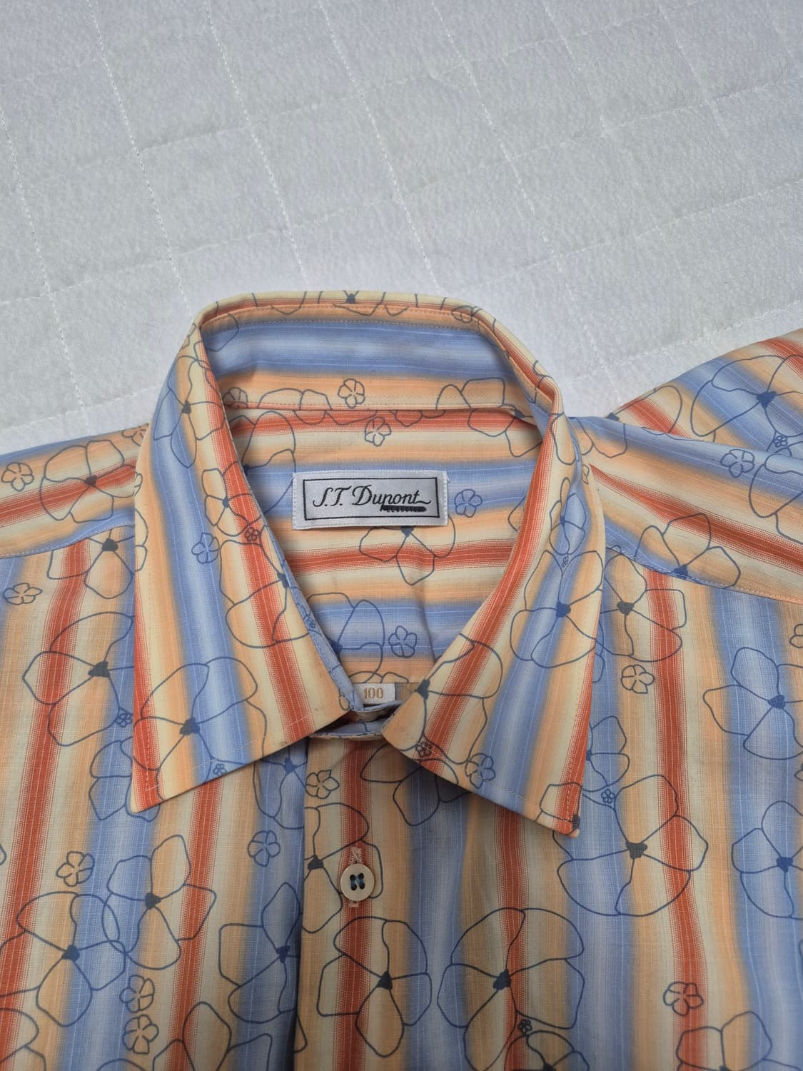 에스티듀퐁 스트라이프 꽃무늬 긴팔 셔츠 남성 100사이즈 상품이미지4