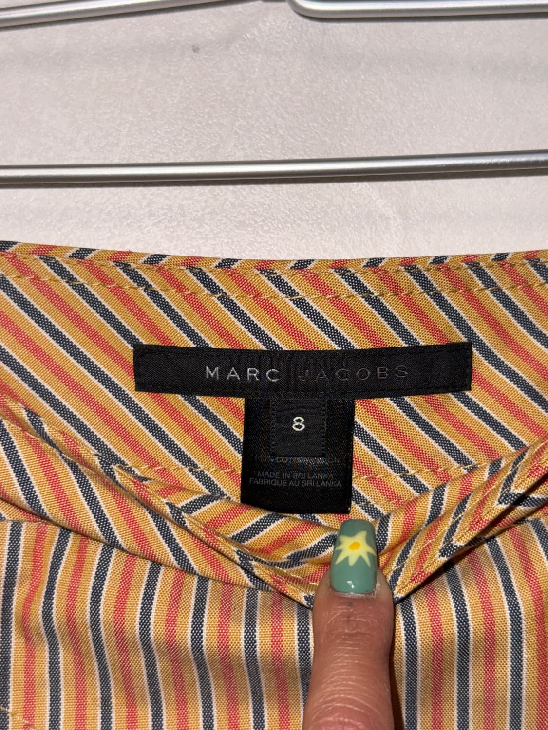 Marc Jacobs orange blue stripe pleats sk 상품이미지5
