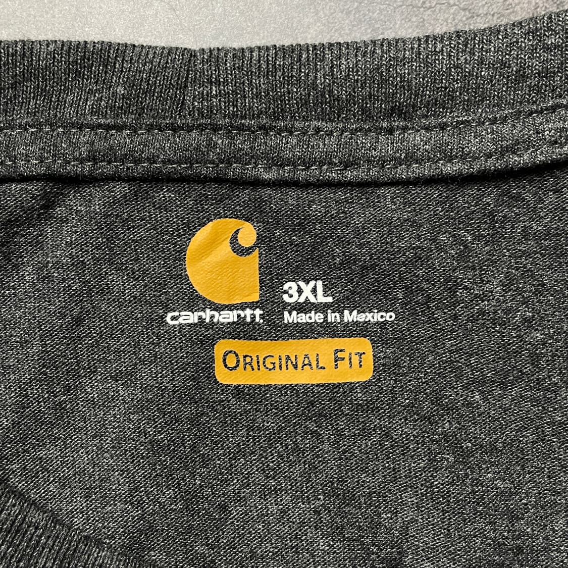 CARHARTT 칼하트 빈티지 차콜 레터링 긴팔 티셔츠 A00889 상품이미지9