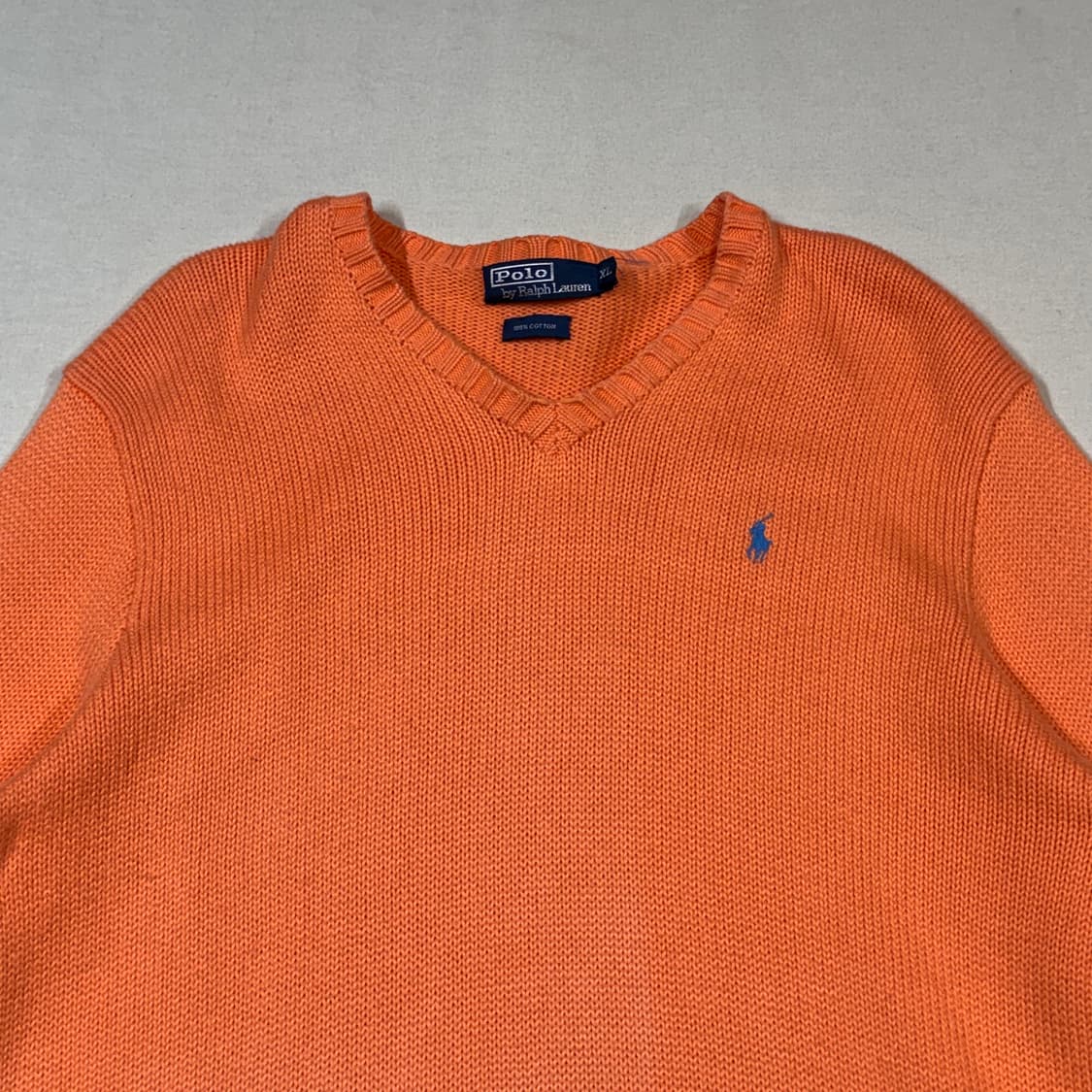 XL) 폴로 랄프로렌 헤비코튼 라운드넥 니트 오렌지/주황 상품이미지3