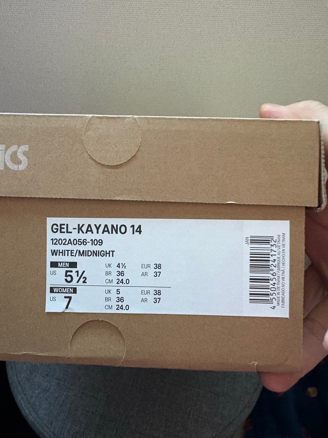 (새제품)아식스 젤카야노 14 화이트 미드나잇 240 판매 상품이미지2