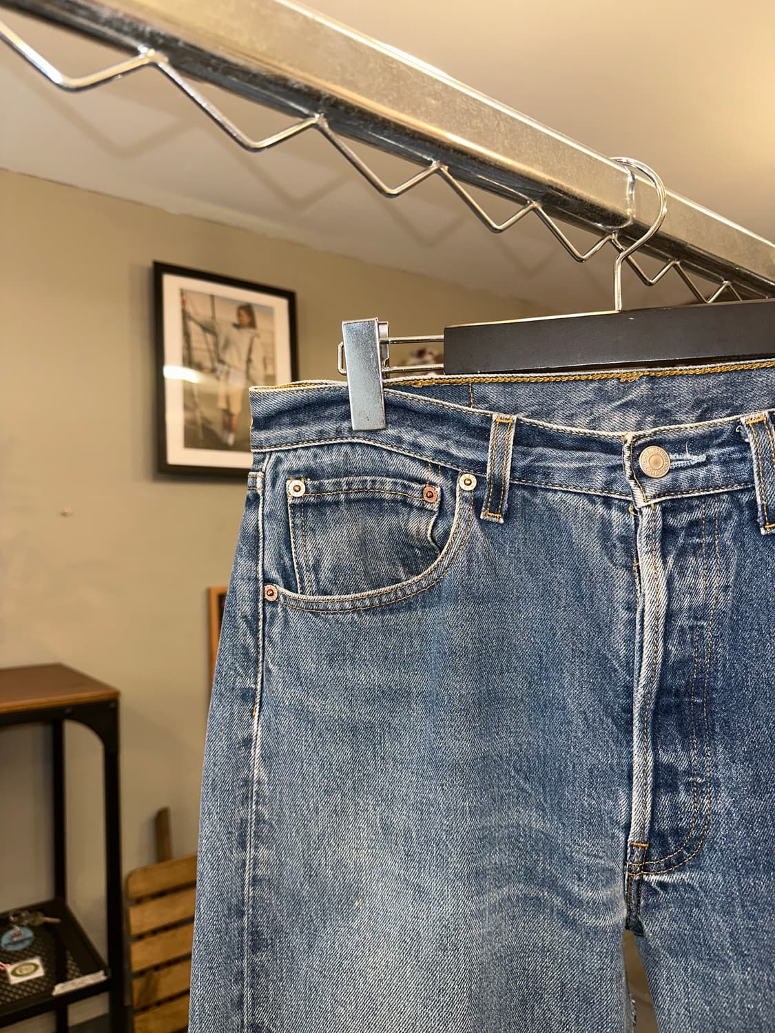 90’s Levi’s 501 273 denim washed pants  상품이미지5