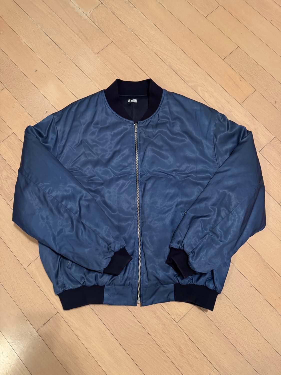 [2] A.presse 아프레쎄 빈티지 실크 비스코스 투어 자켓 네이비 상품이미지2