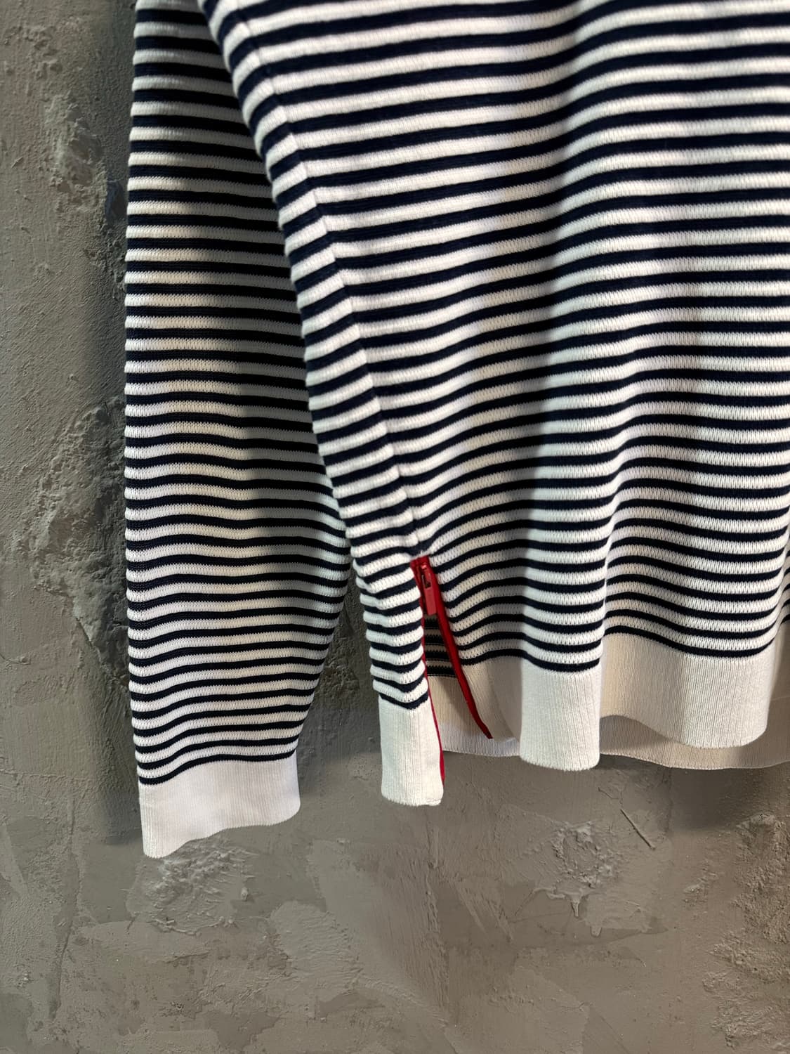 S 라코스테 LACOSTE 스트라이프 니트 스웨터 화이트 블랙 상품이미지2