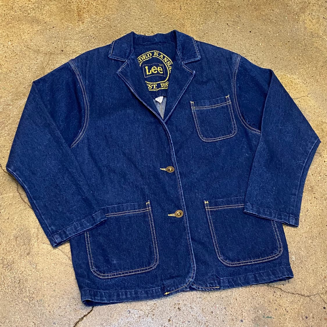 레어 90s Made in USA 빈티지 Lee 블레이저 데님자켓 청자켓 상품이미지2