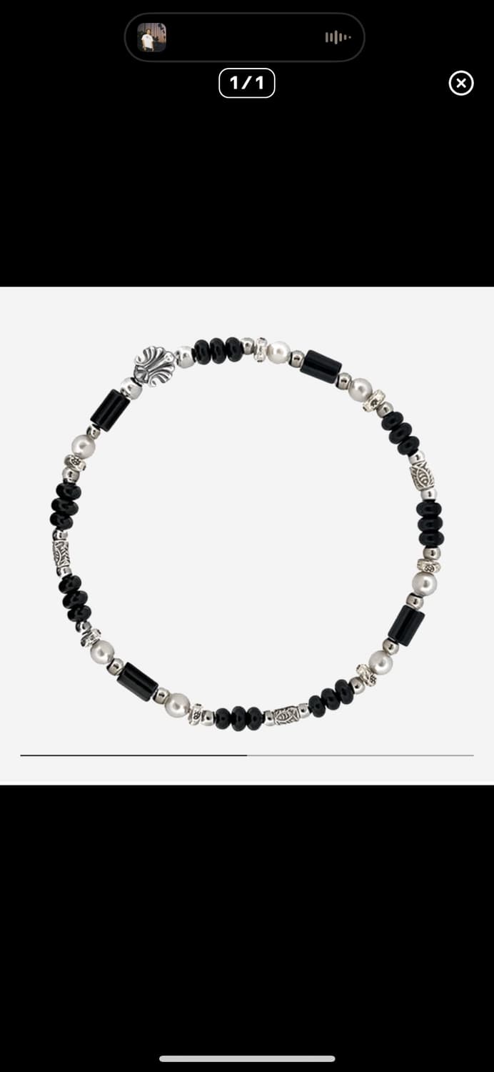 스쿠도 블랙 펄 비즈팔찌 18cm 상품이미지1