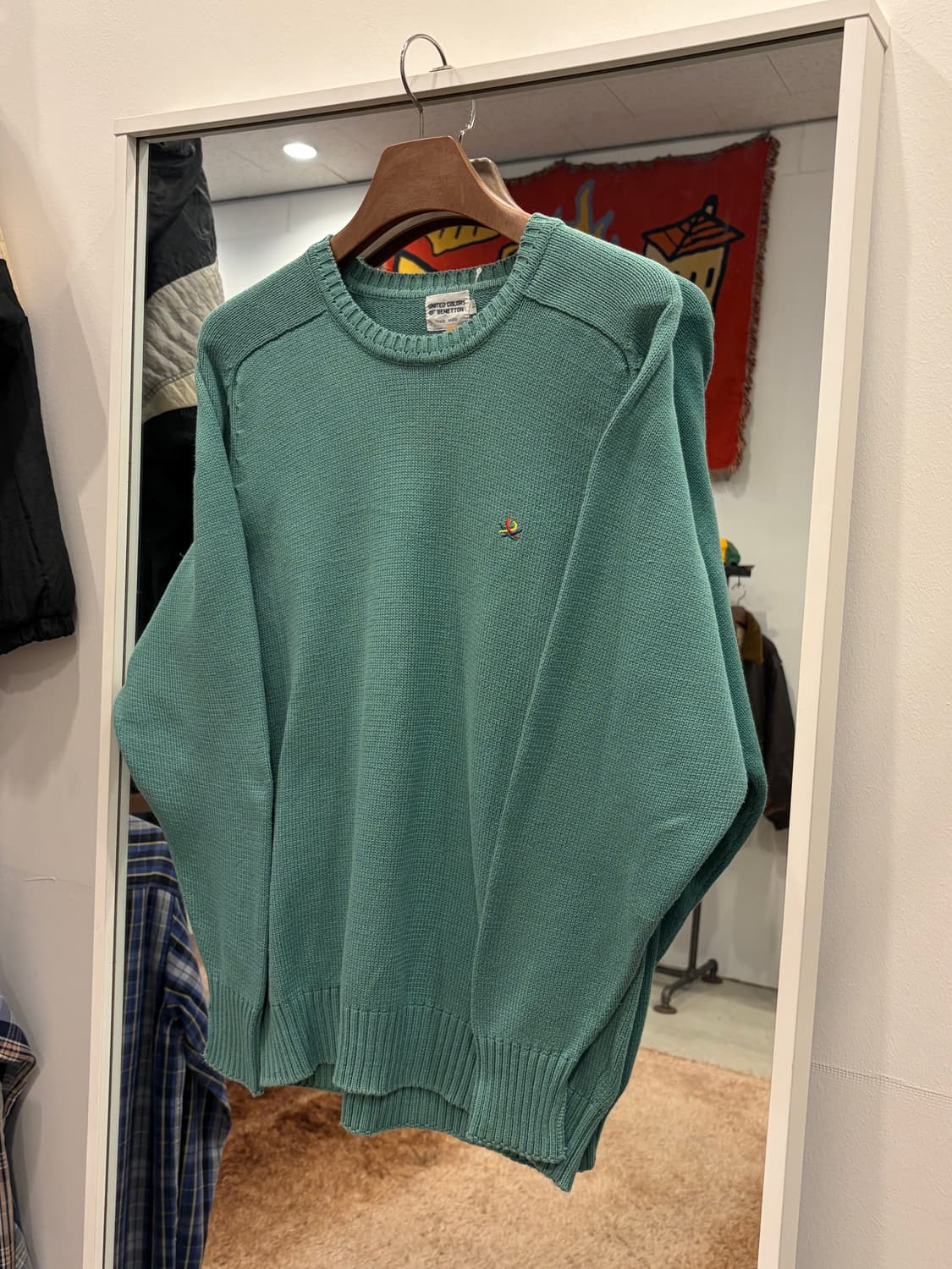 Benetton 베네통 립 코튼 니트 상품이미지1