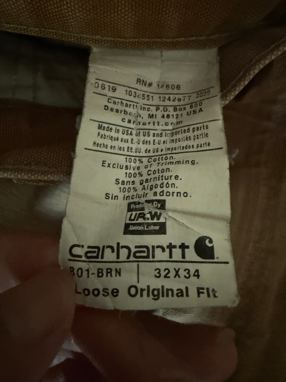 칼하트 더블니 OG USA 32x34 지오 착용 상품이미지6