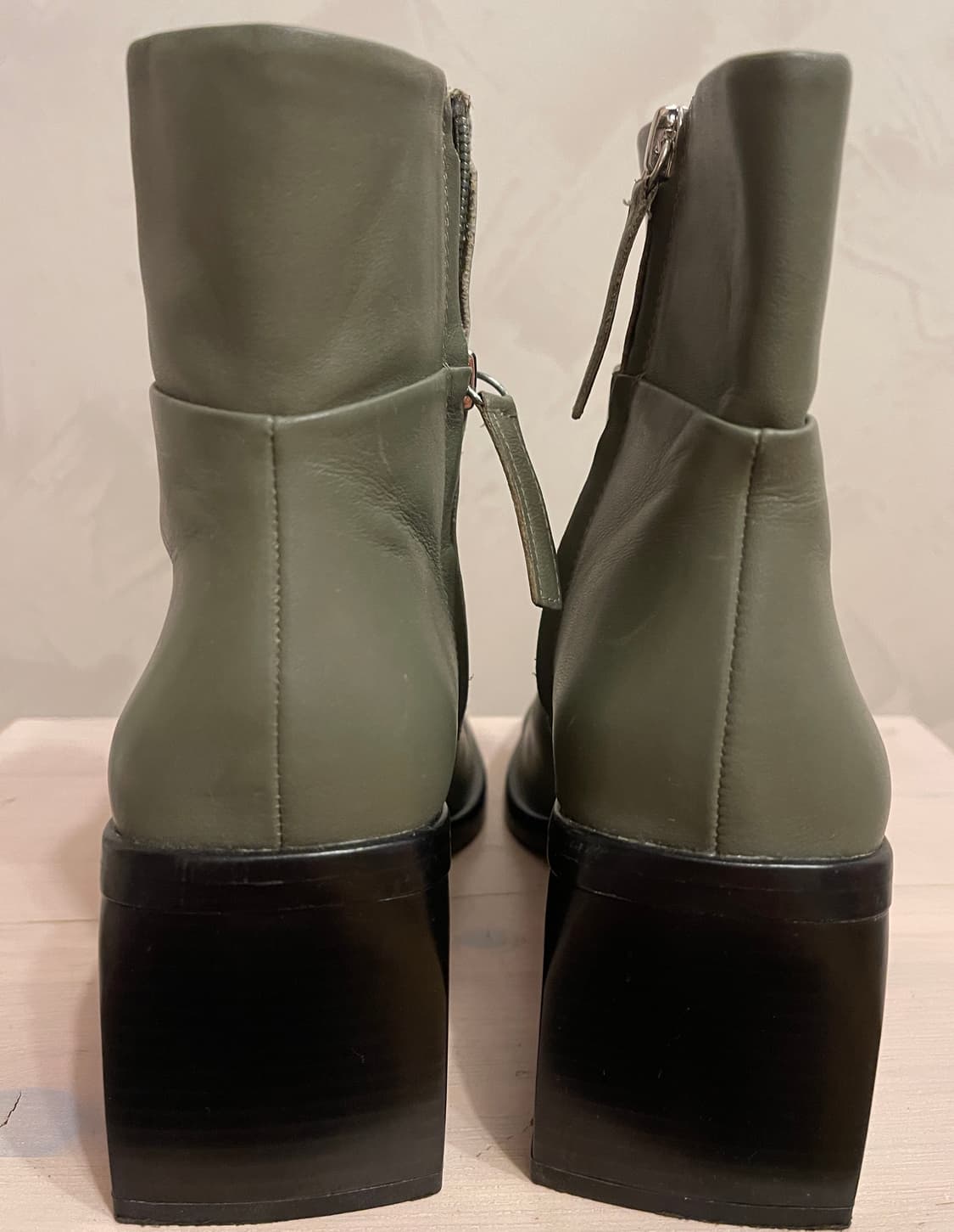 자라 ZARA 올리브 그린 앵클 부츠 37(240) 상품이미지3