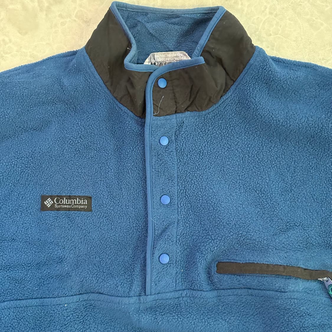 90s USA 🇺🇸 콜롬비아 플리스 신칠라 스냅티 풀오버 상품이미지2