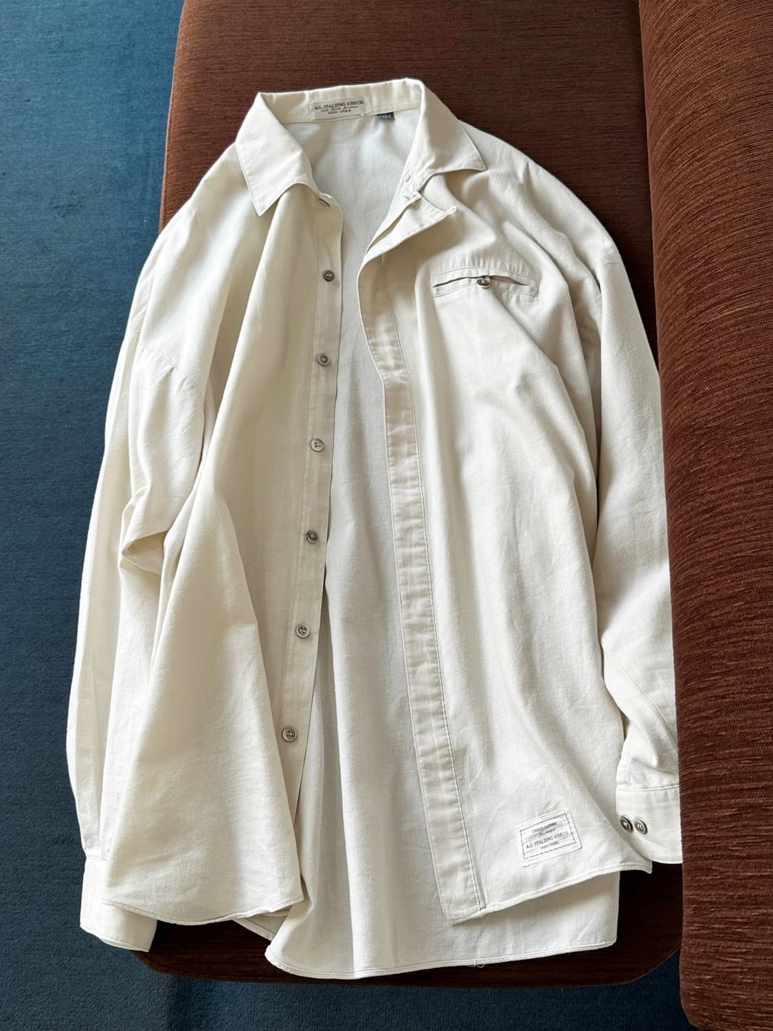 Design collar brushed cotton shirt 상품이미지2