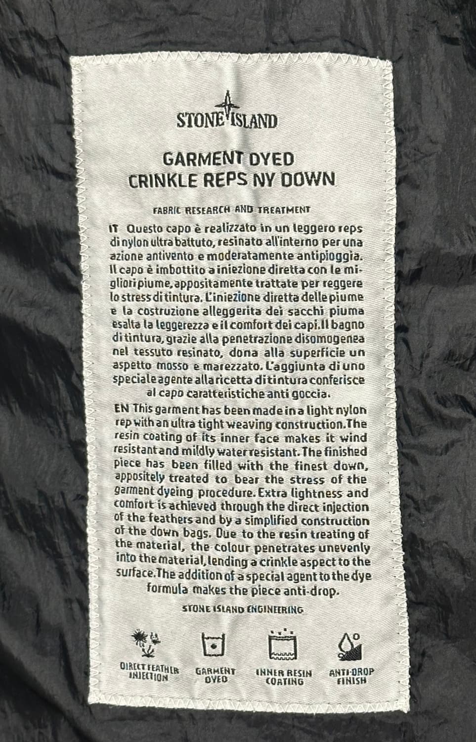 스톤아일랜드 크링클랩스 롱패딩 XL(105-110) 국내판 상품이미지2