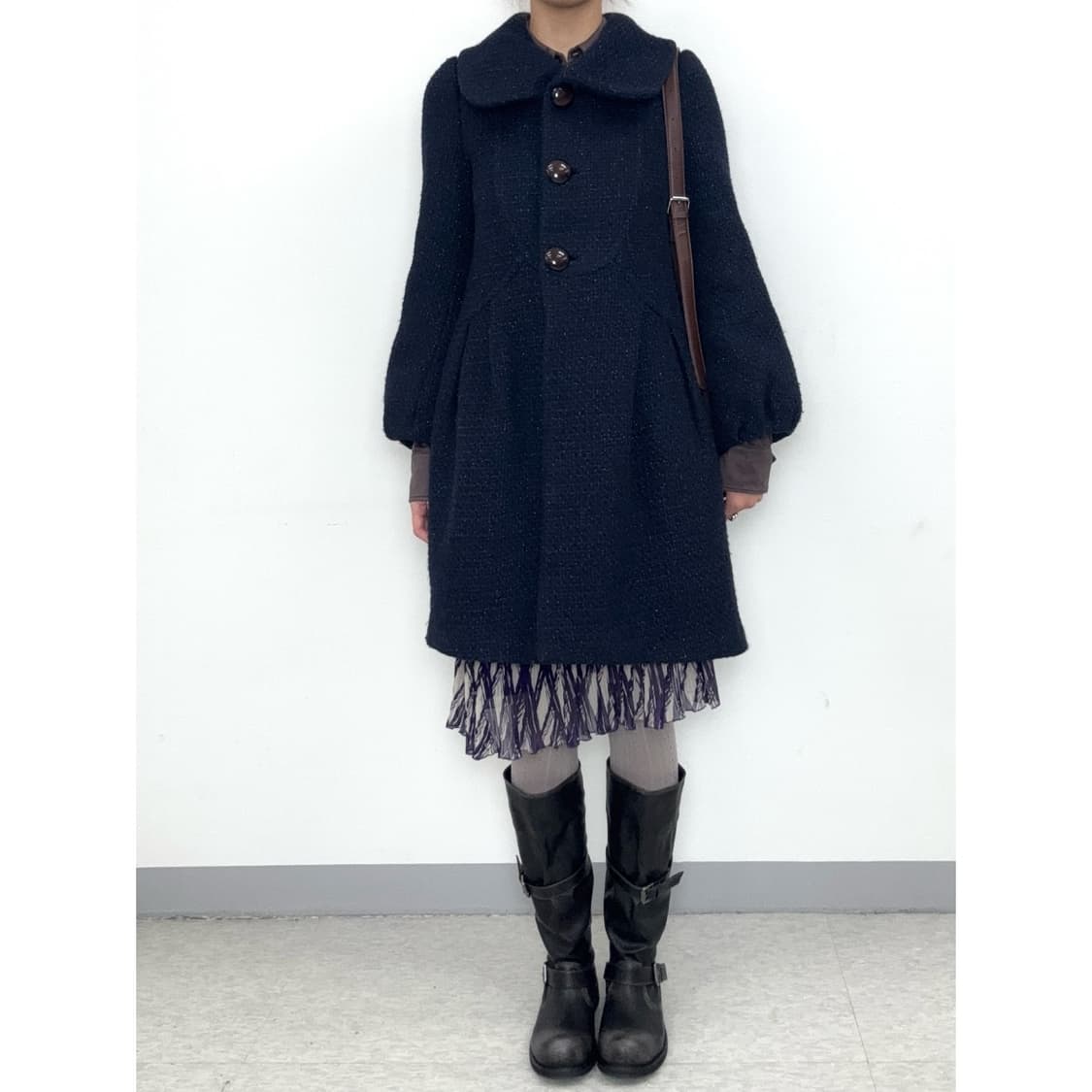 빈티지 네이비 울 코트 상품이미지2