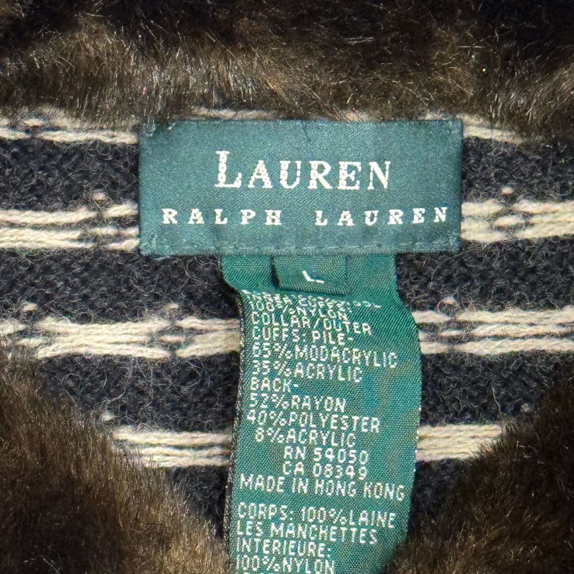 RALPH LAUREN 랄프로렌 아가일 퍼 집업 상품이미지8