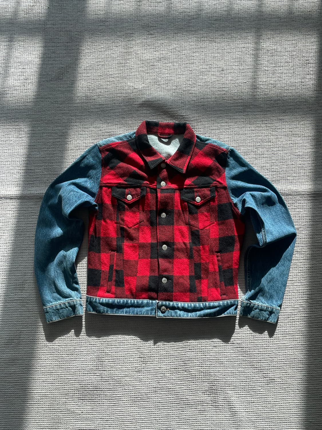 드리스반노튼 17ss 울 패치워크 데님 자켓 상품이미지1