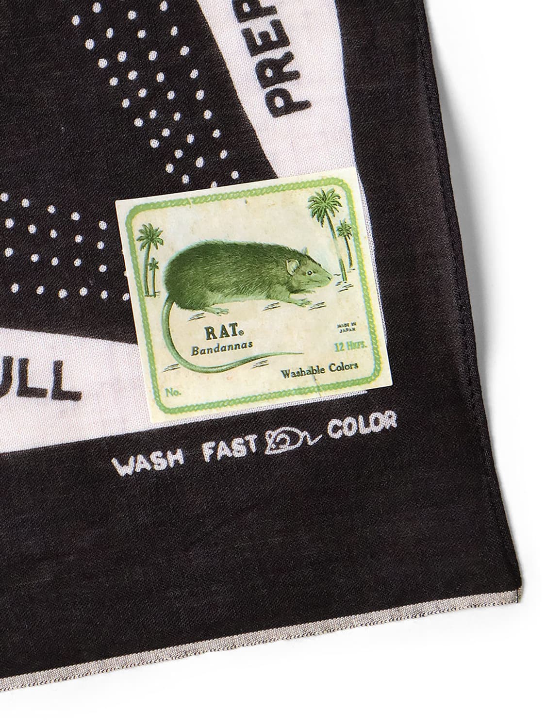 캐피탈 패스트컬러 셀비지 반다나 레인 스컬 노 우먼 블랙  EK-1692 상품이미지4