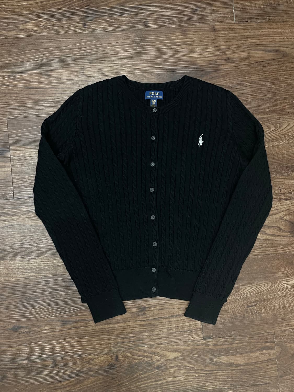 폴로 랄프로렌 블랙 케이블 코튼 니트 가디건 상품이미지3