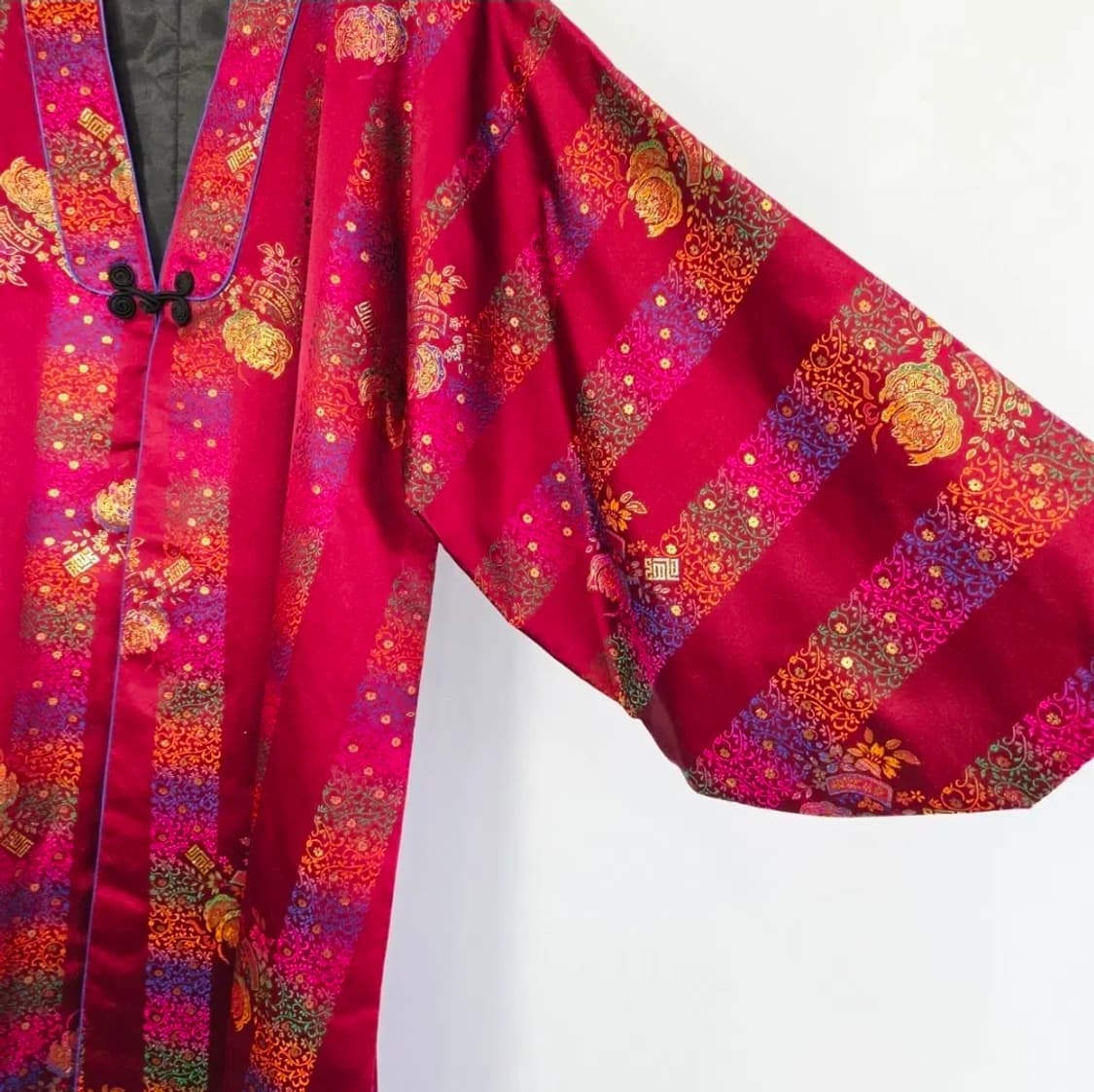 전통 자카드 마고자 버건디 오리엔탈 가운 상품이미지4