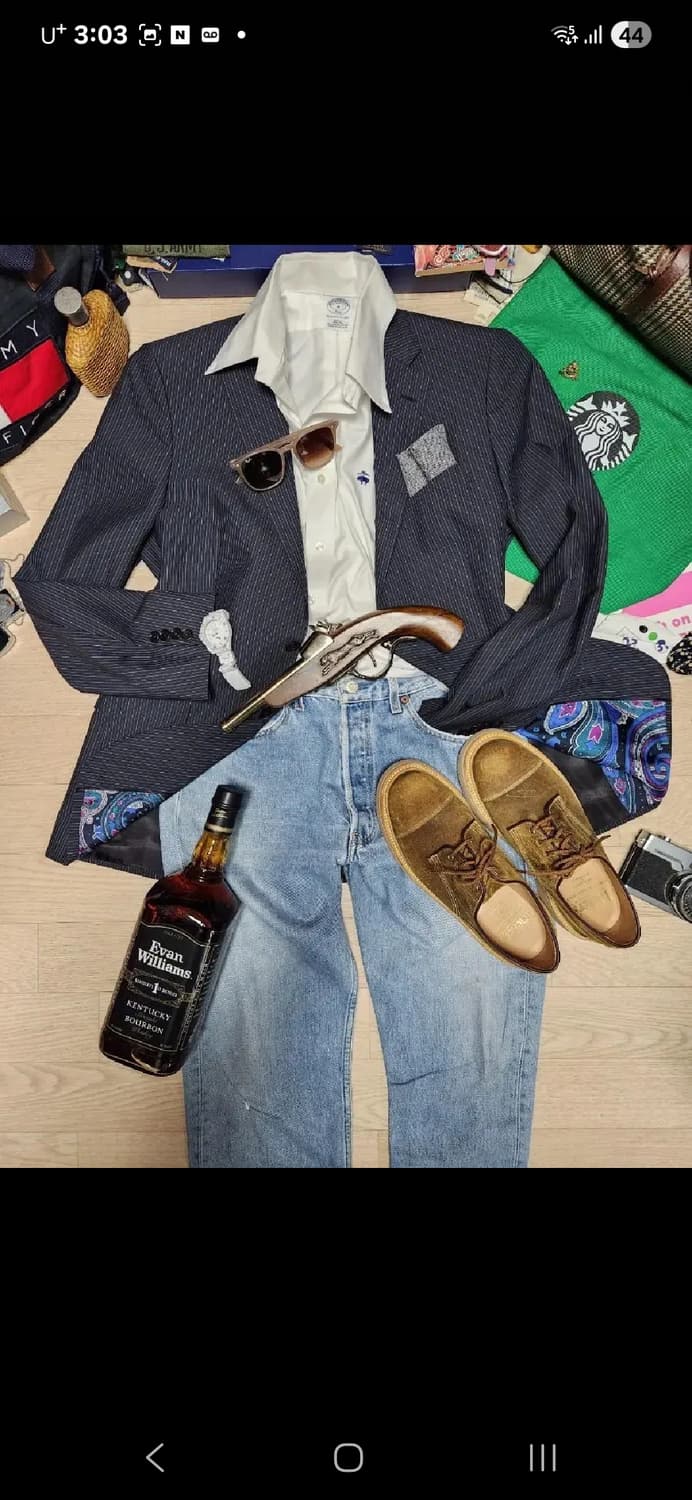ETRO 수트 자켓 블레이저 스트라이프 네이비 에트로 상품이미지5