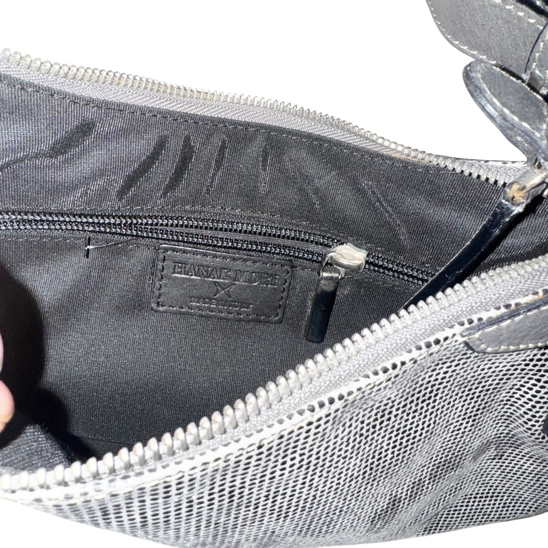 Metal Grey Leather Bag italy vintage 상품이미지3