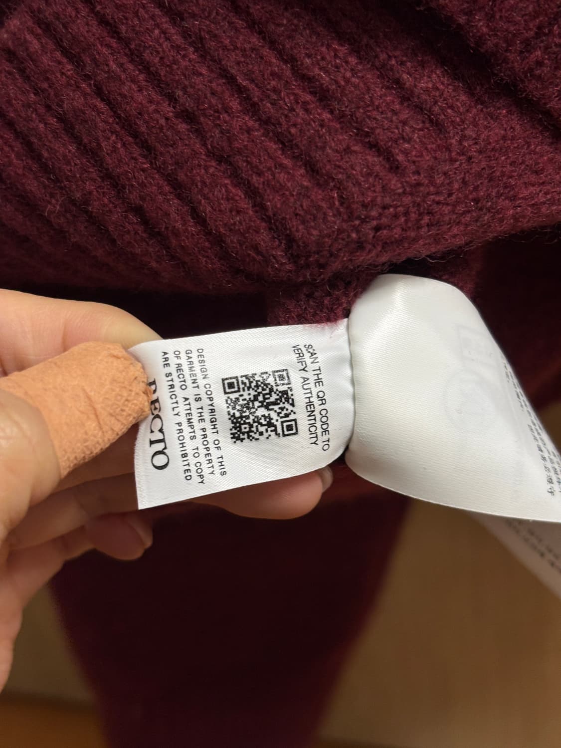 렉토 버건디 니트 s 상품이미지5