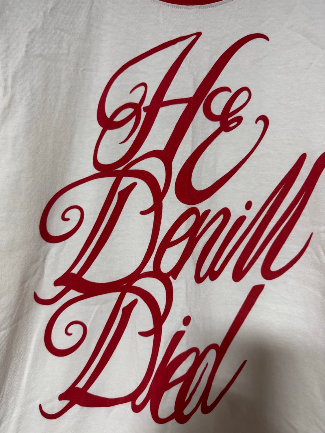 캐피탈 20 데님 다이드 Pt 저지 링거 티셔츠 화이트 레드 상품이미지2