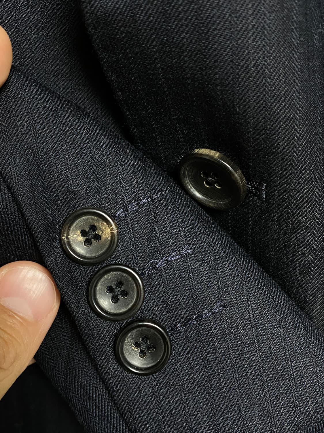 제이프레스 울 싱글 3-roll-2 트윌 블레이저 자켓 다크 네이비 상품이미지4