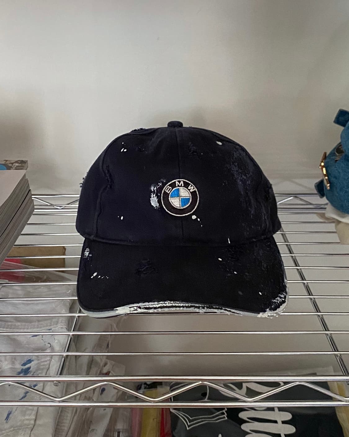빈티지 BMW 디스트로이드 페인팅 볼캡 모자 상품이미지1