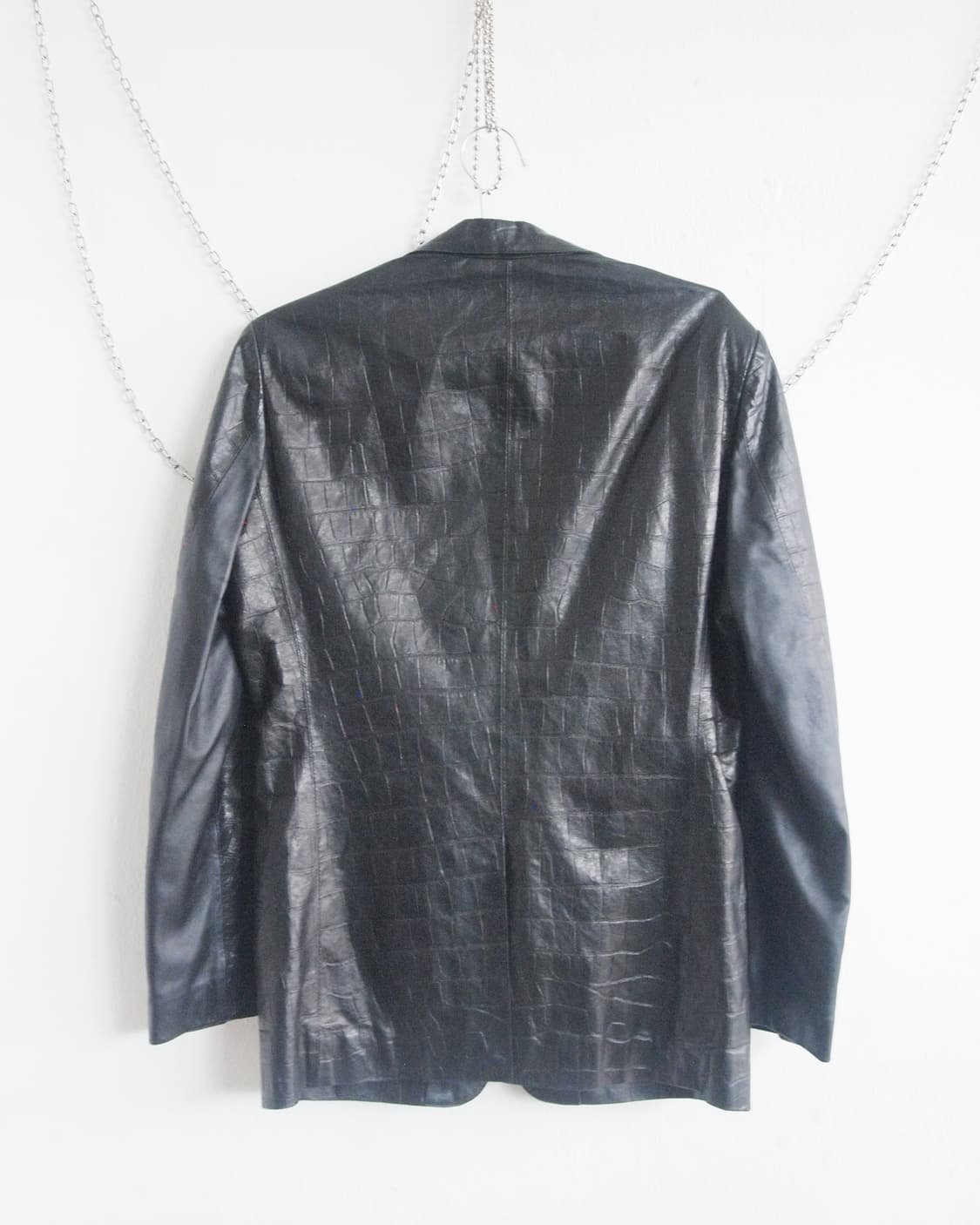 90’s men’s tenoras 크로코 레더 블레이져 상품이미지8