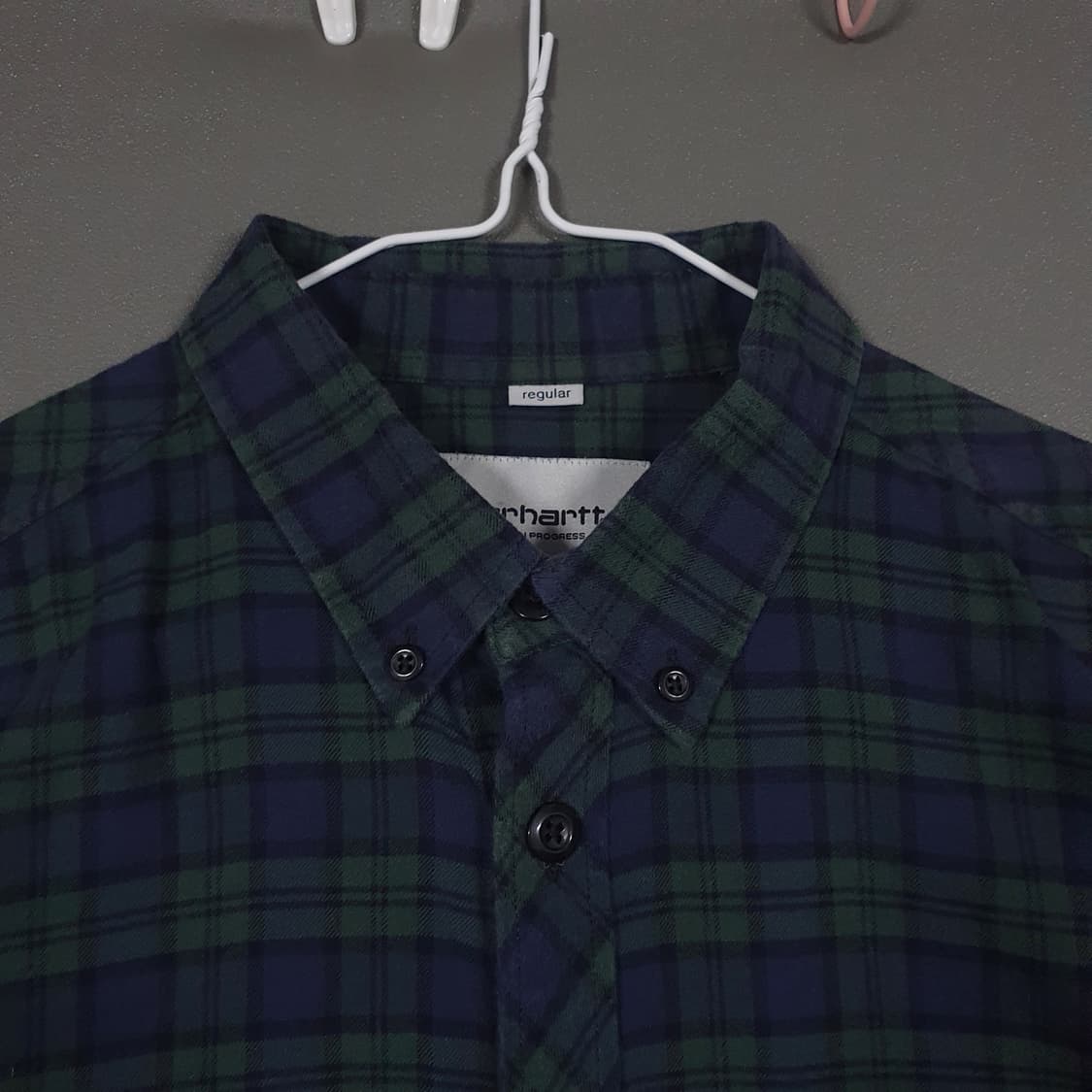 L (100) 칼하트 WIP L/S 숀 셔츠 블랙와치 타탄체크 남방 상품이미지4
