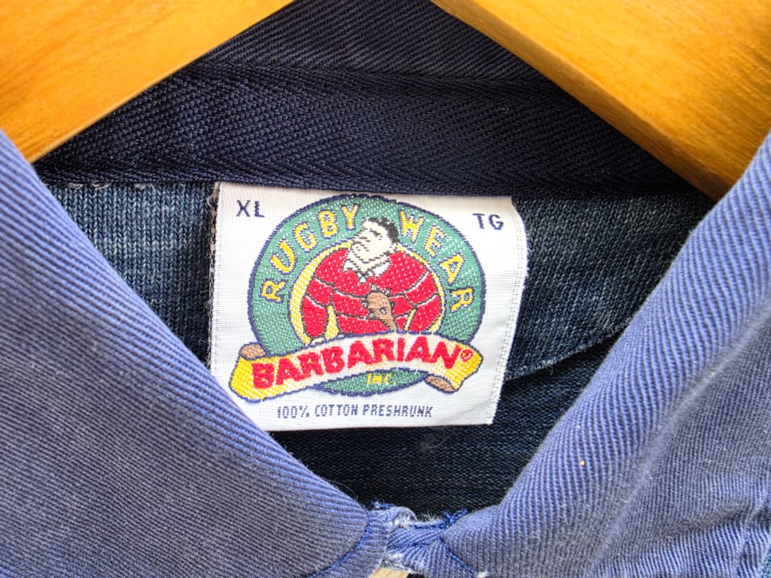90s 바바리안 인디고 다잉 럭비셔츠 (made in canada) 상품이미지4