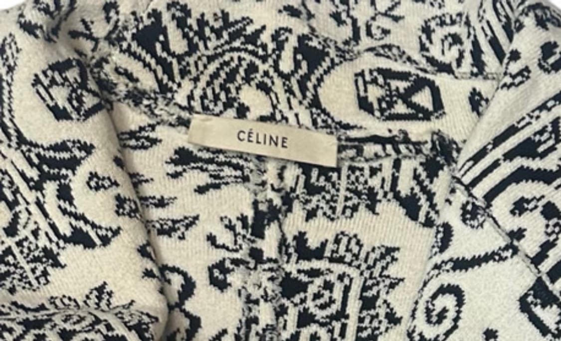 셀린느 블랙앤화이트 자카드니트코트 36 Size 상품이미지3