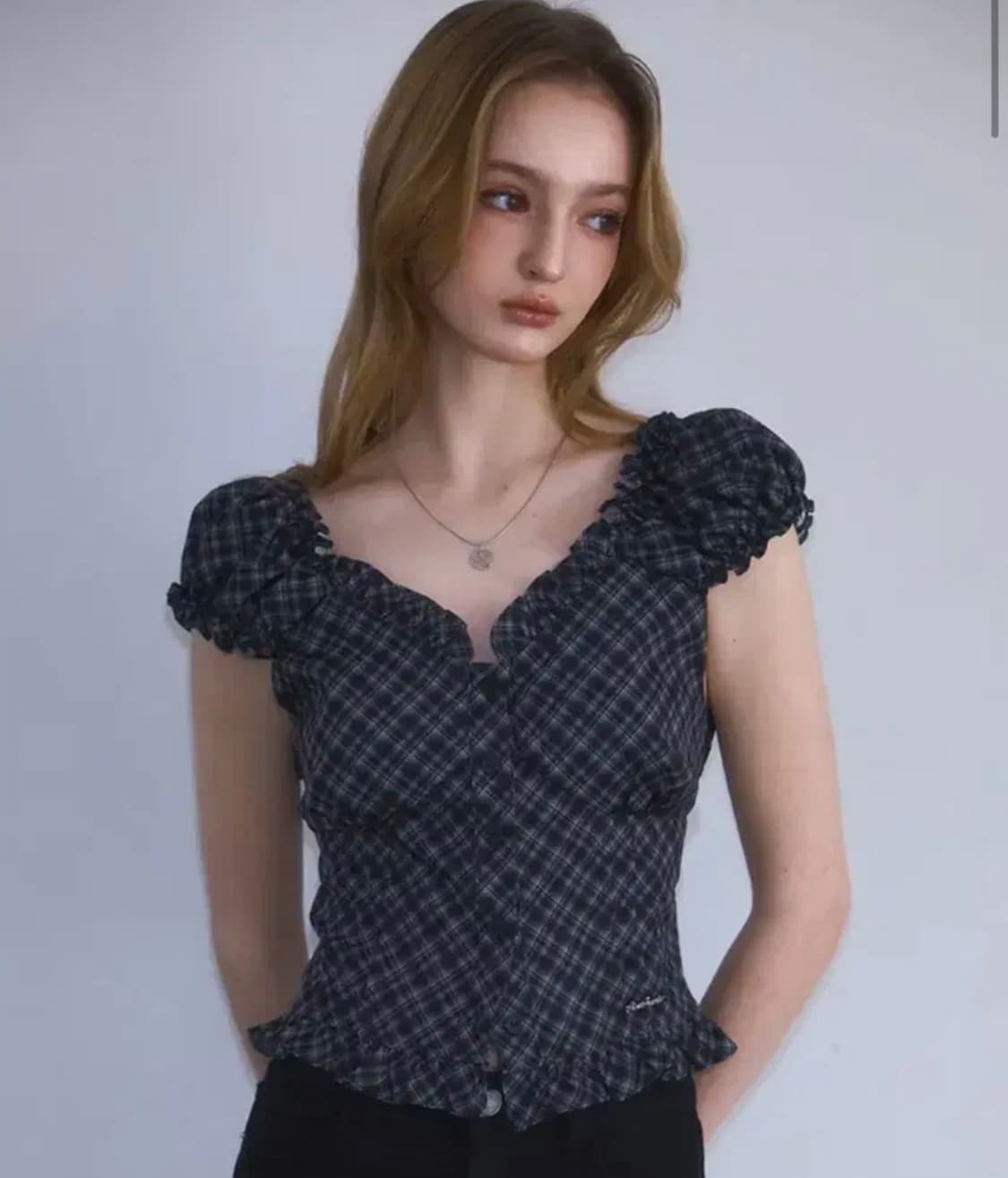 로제프란츠 프릴 셔링 블라우스 s 상품이미지1