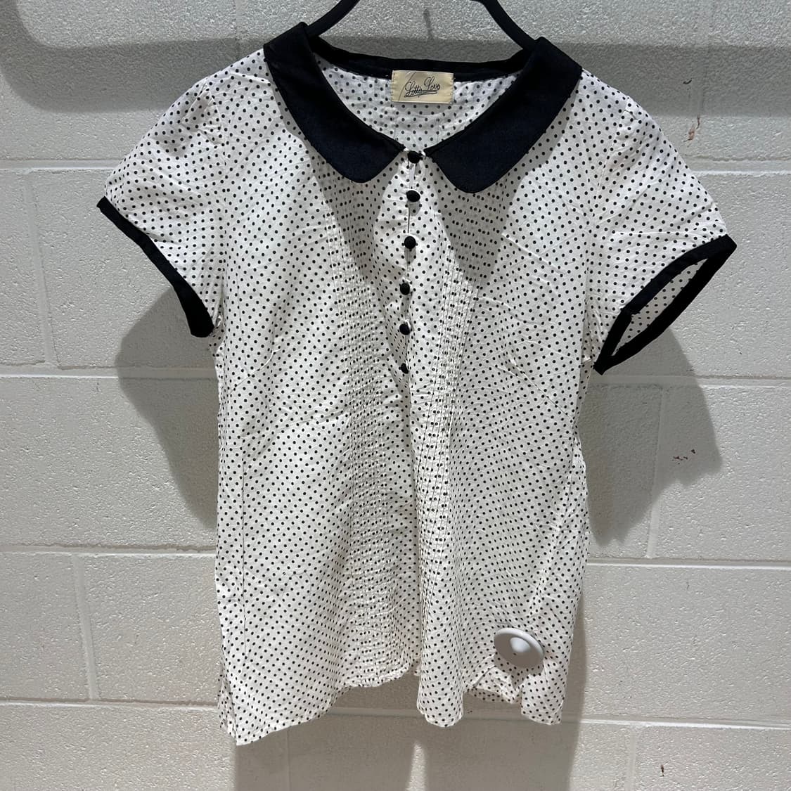 Vintage y2k Dot Cotton Shirts 상품이미지5