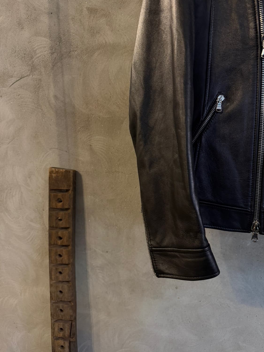 느와르 라르메스 램스킨 라이더 레더 자켓 슬림100 상품이미지5