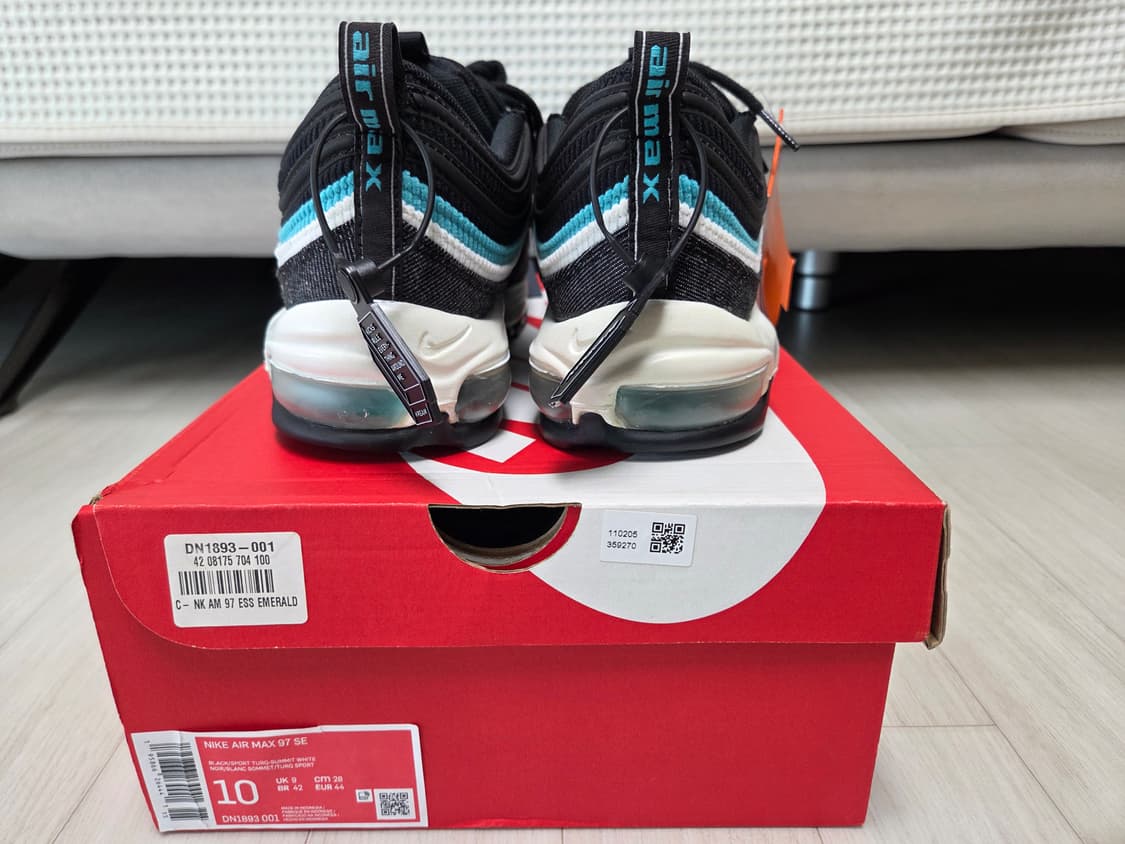 나이키 에어맥스 97 SE 블랙 터콰이즈 [280,새상품]  상품이미지4