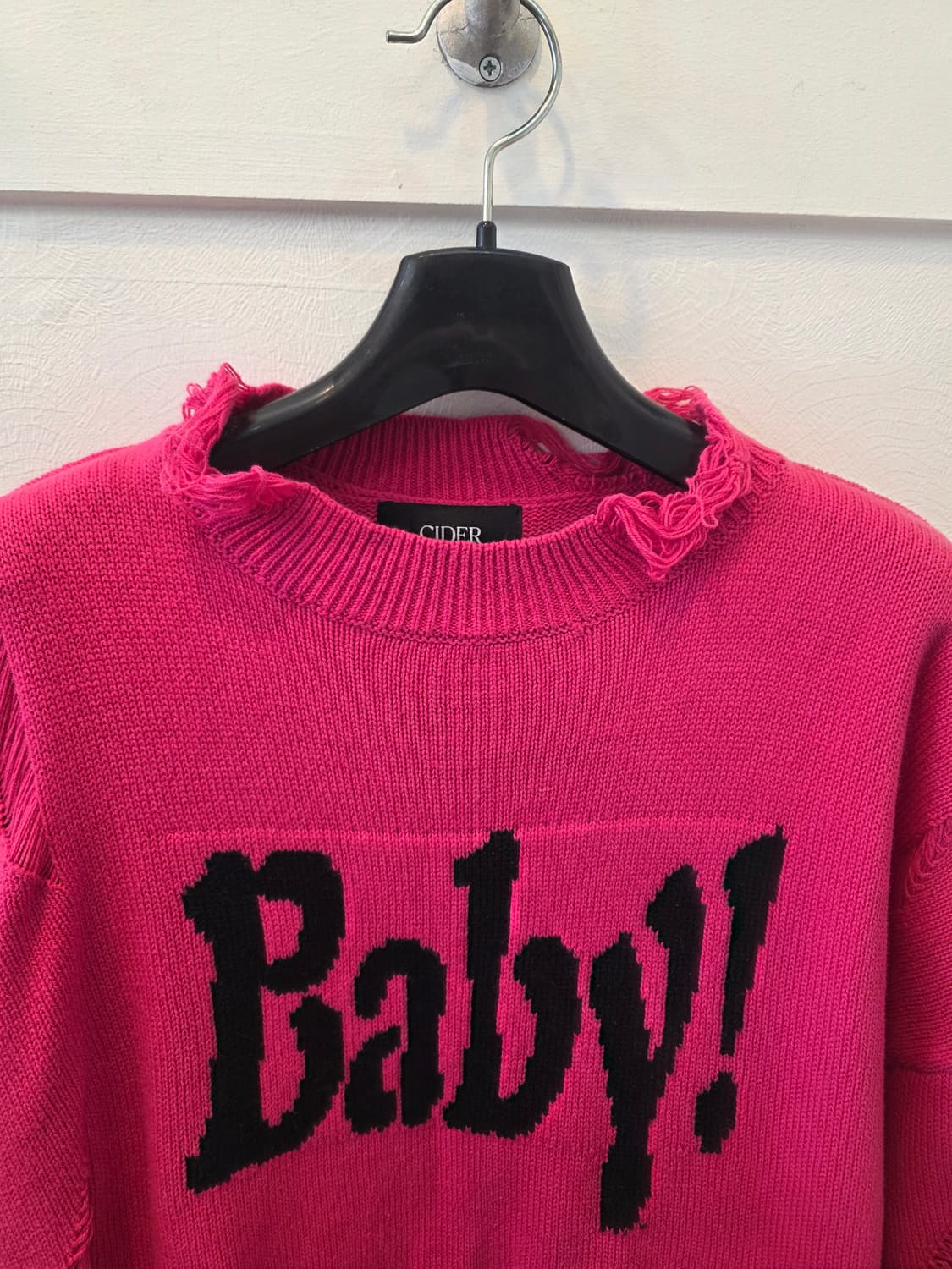 빈티지 펑키 Baby! 박시 핑크색 니트 상품이미지2