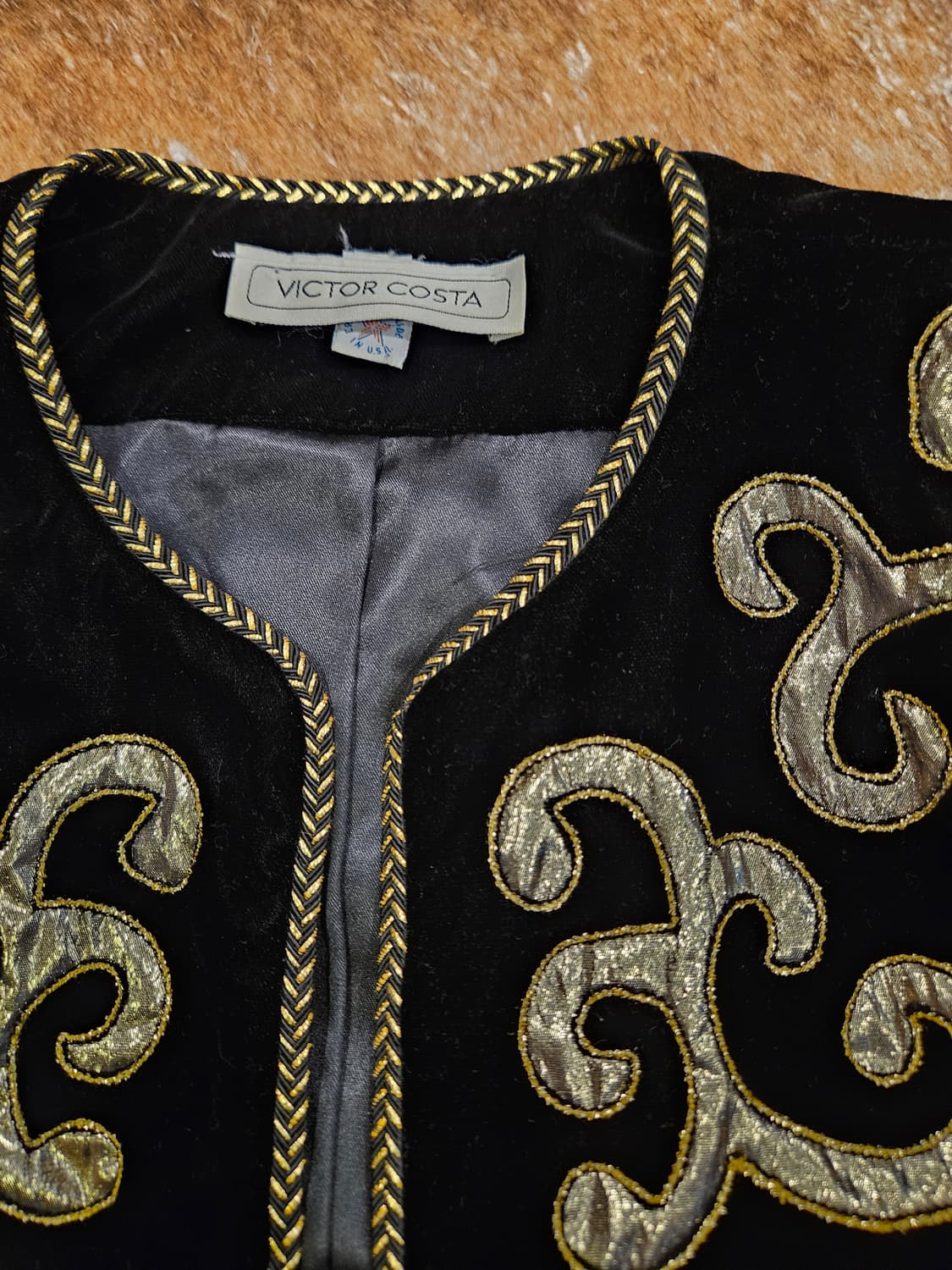 80s 빈티지 벨벳 볼레로 자켓 상품이미지3