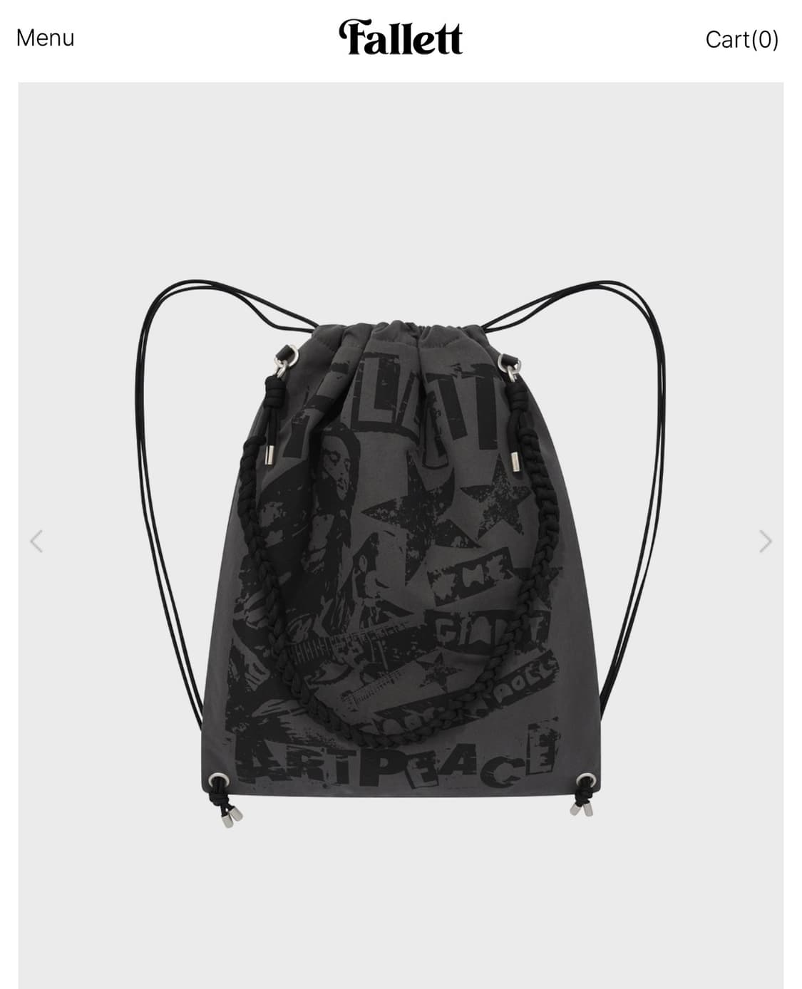 FALLETT 팔렛 락 밴드 로프 짐색 가방 차콜 상품이미지3