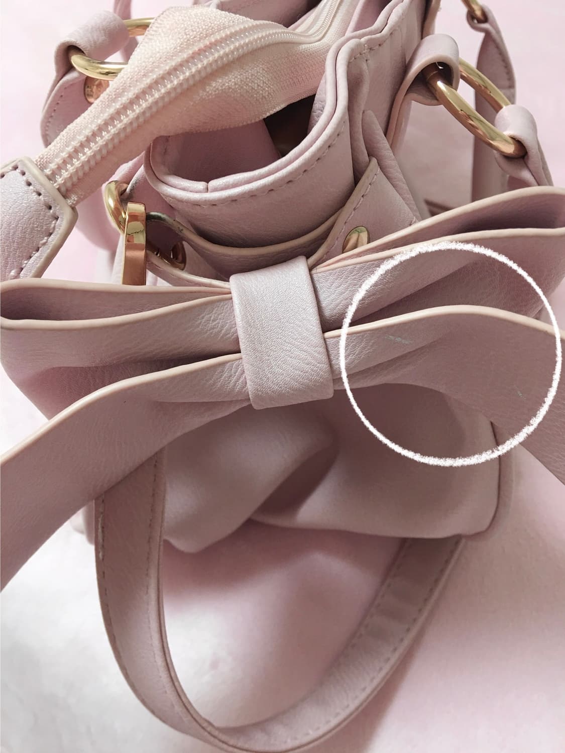 히메갸루 연핑크 하트 리본 토트백 크로스백 리즈리사 트랄라라 디어리 상품이미지5