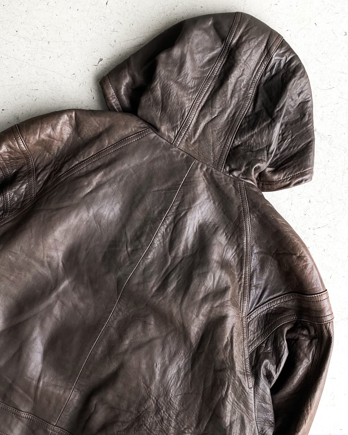 Deubo 램스킨 후드 봄버 레더 자켓 상품이미지7