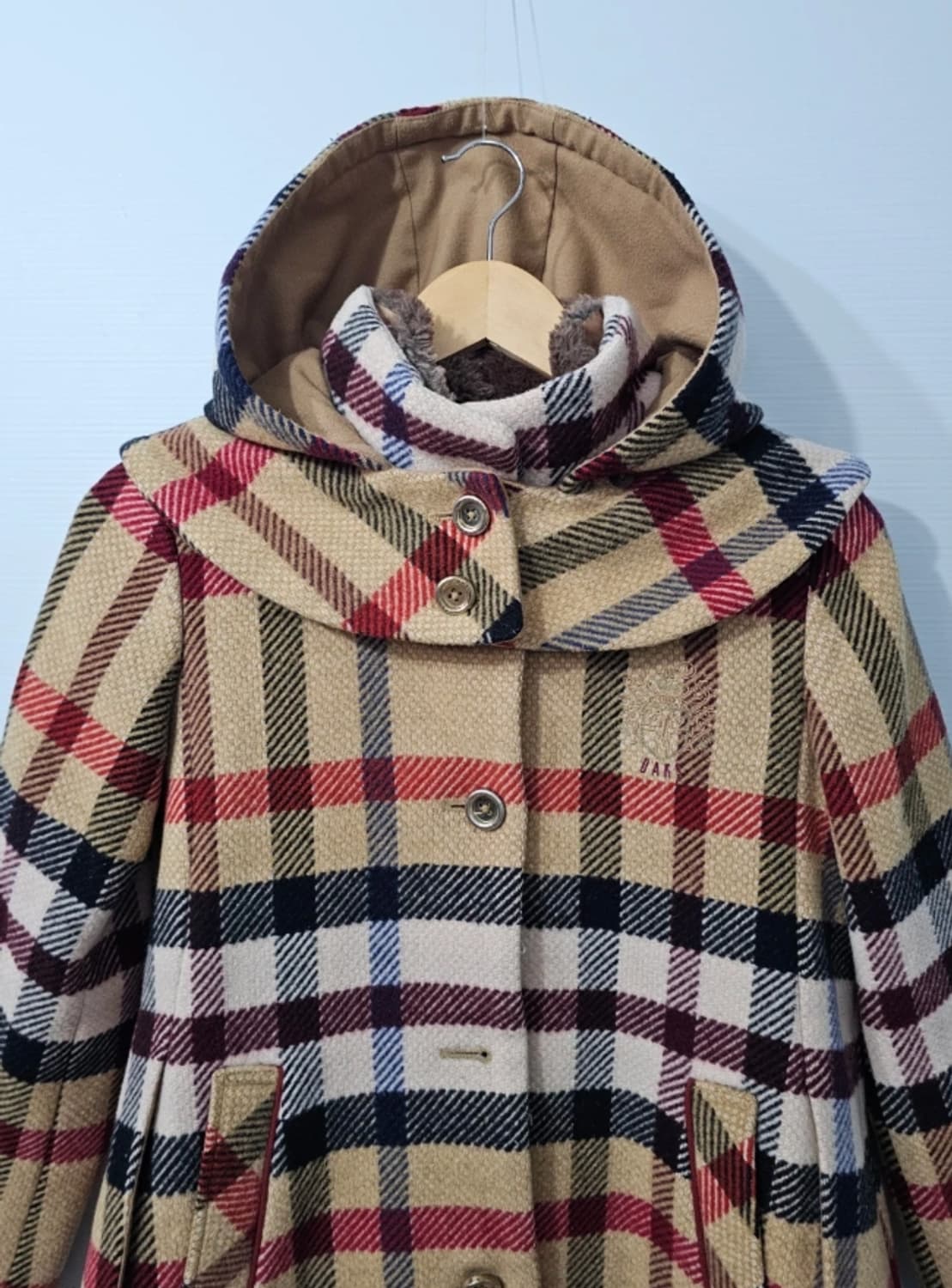 닥스 키즈 주니어 체크 후드 코트 150cm 11~13세 상품이미지1