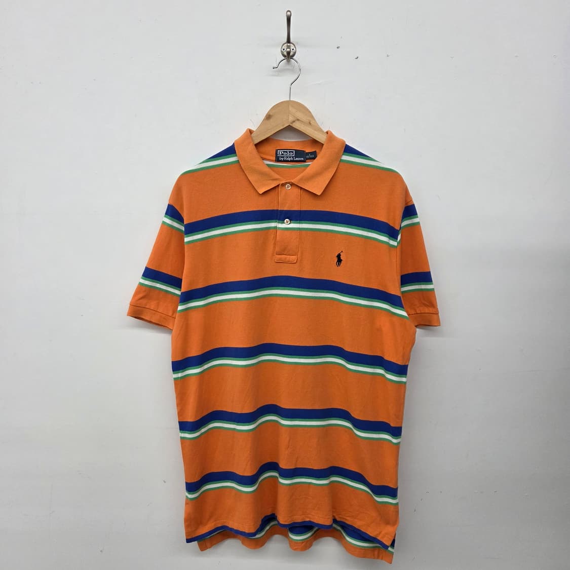 폴로 스트라이프 반팔 카라티 오렌지 남XL 상품이미지1