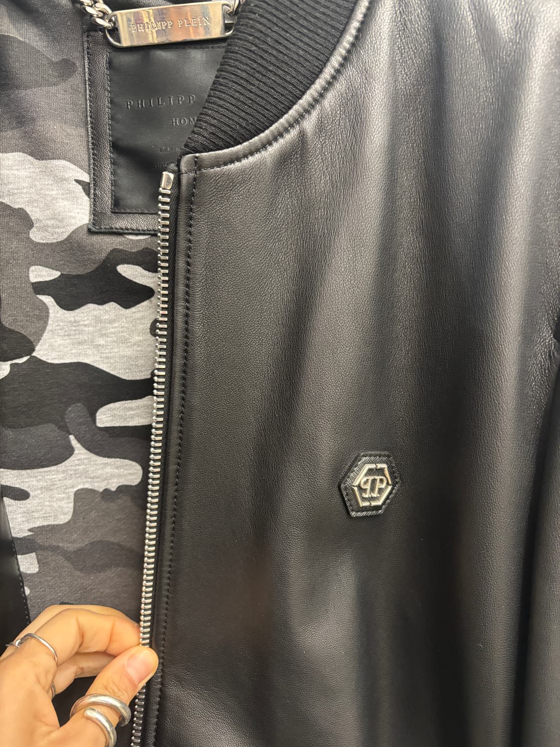 필립 플레인 스컬 레더 봄버 상품이미지3