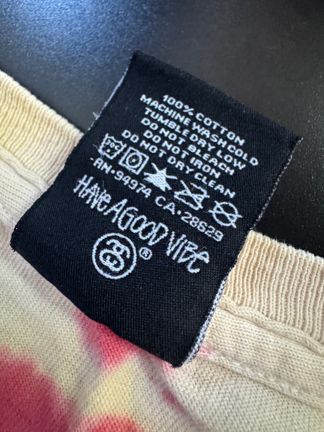 희귀!! 스투시 Stussy 타이다이 시티 로고 반팔 티셔츠 L 상품이미지4