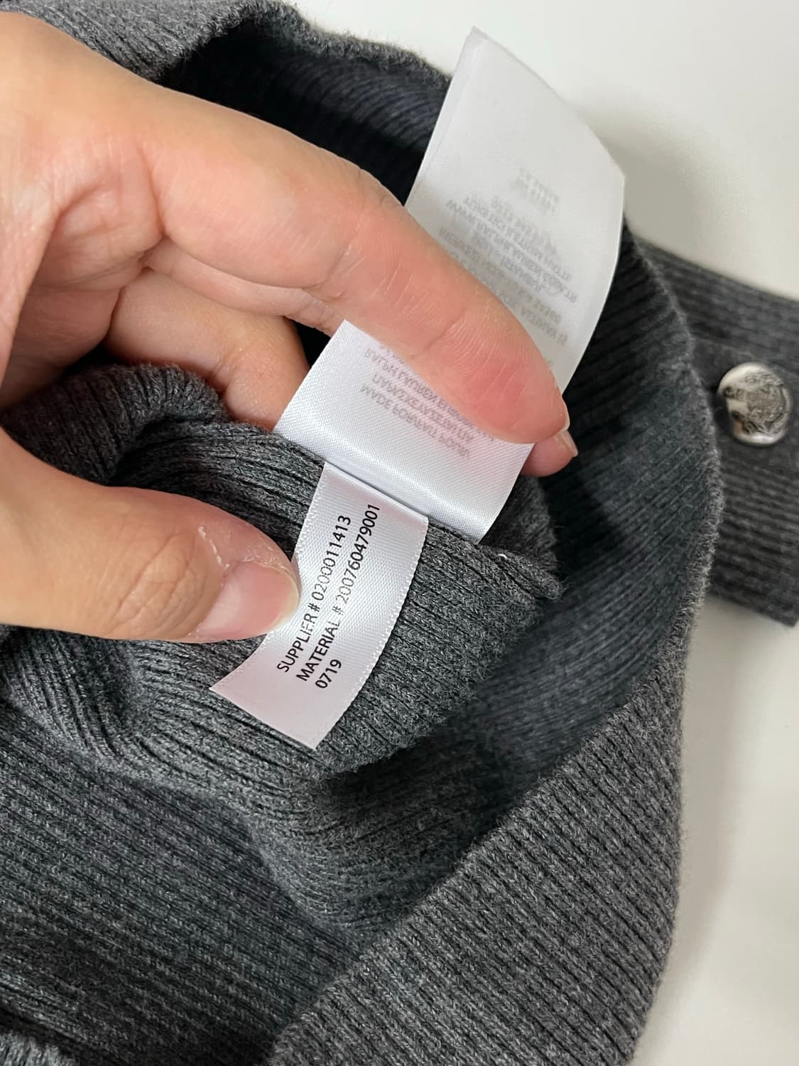 XS) 로렌 랄프로렌 퍼프소매 골지 폴라 니트 그레이 상품이미지7