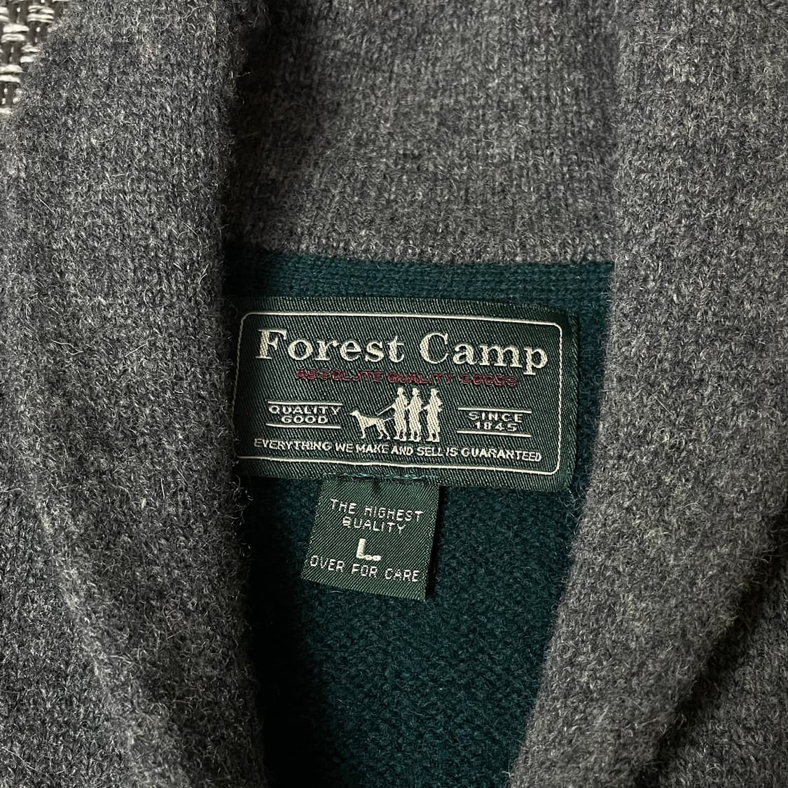 포레스트 캠프 딥그린 그레이 배색 가디건 L 상품이미지4