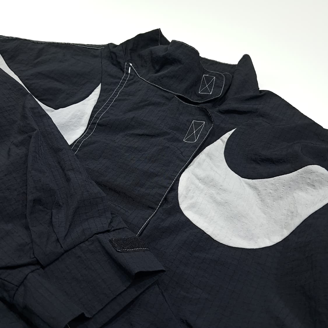 CK142 S 나이키 90s 올드스쿨 빅스우시 블랙 크롭 바람막이 자켓 상품이미지5