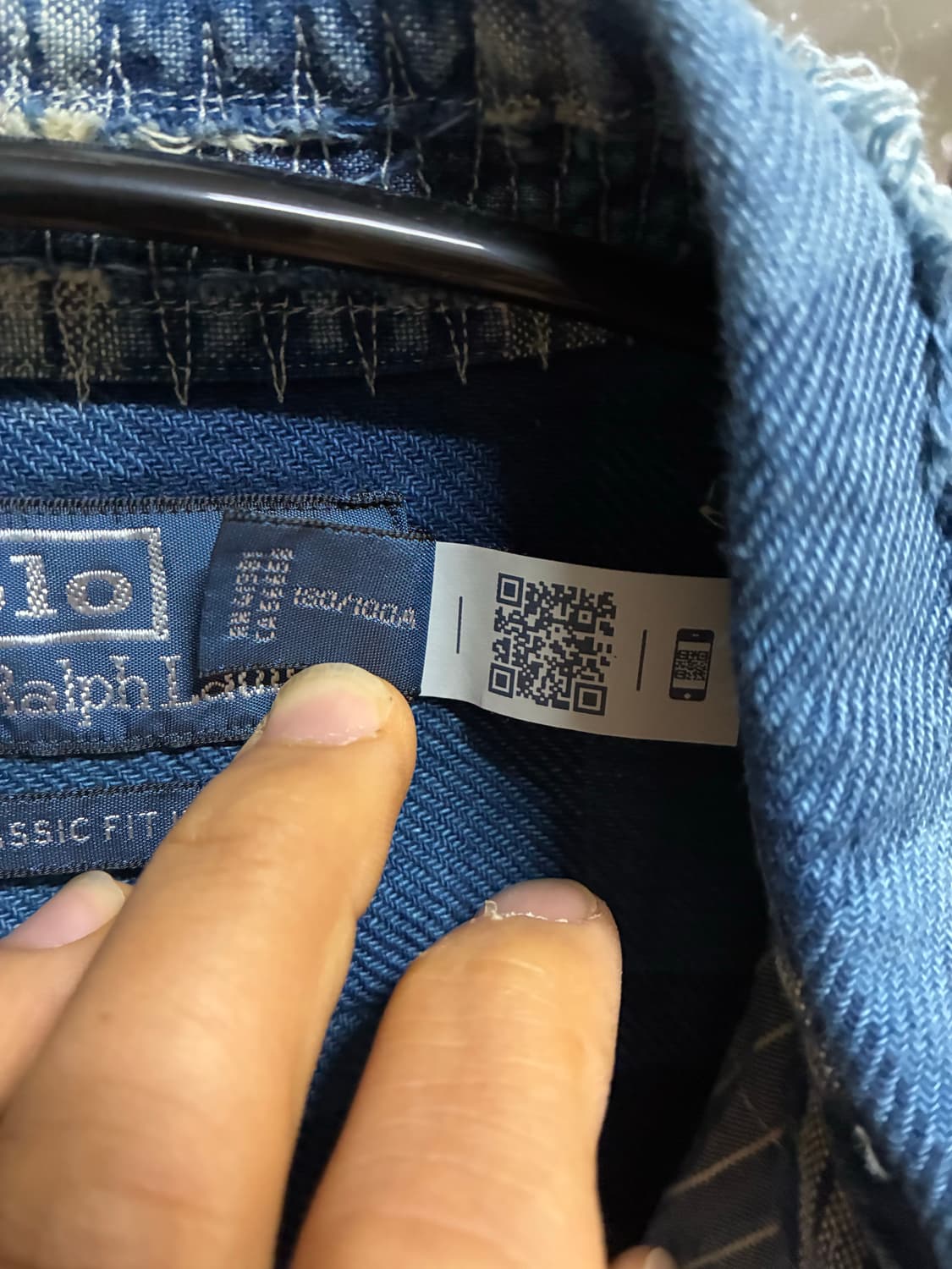 [새상품] 폴로랄프로렌 클래식핏 인디고 패치워크 워크셔츠 100/L 상품이미지4